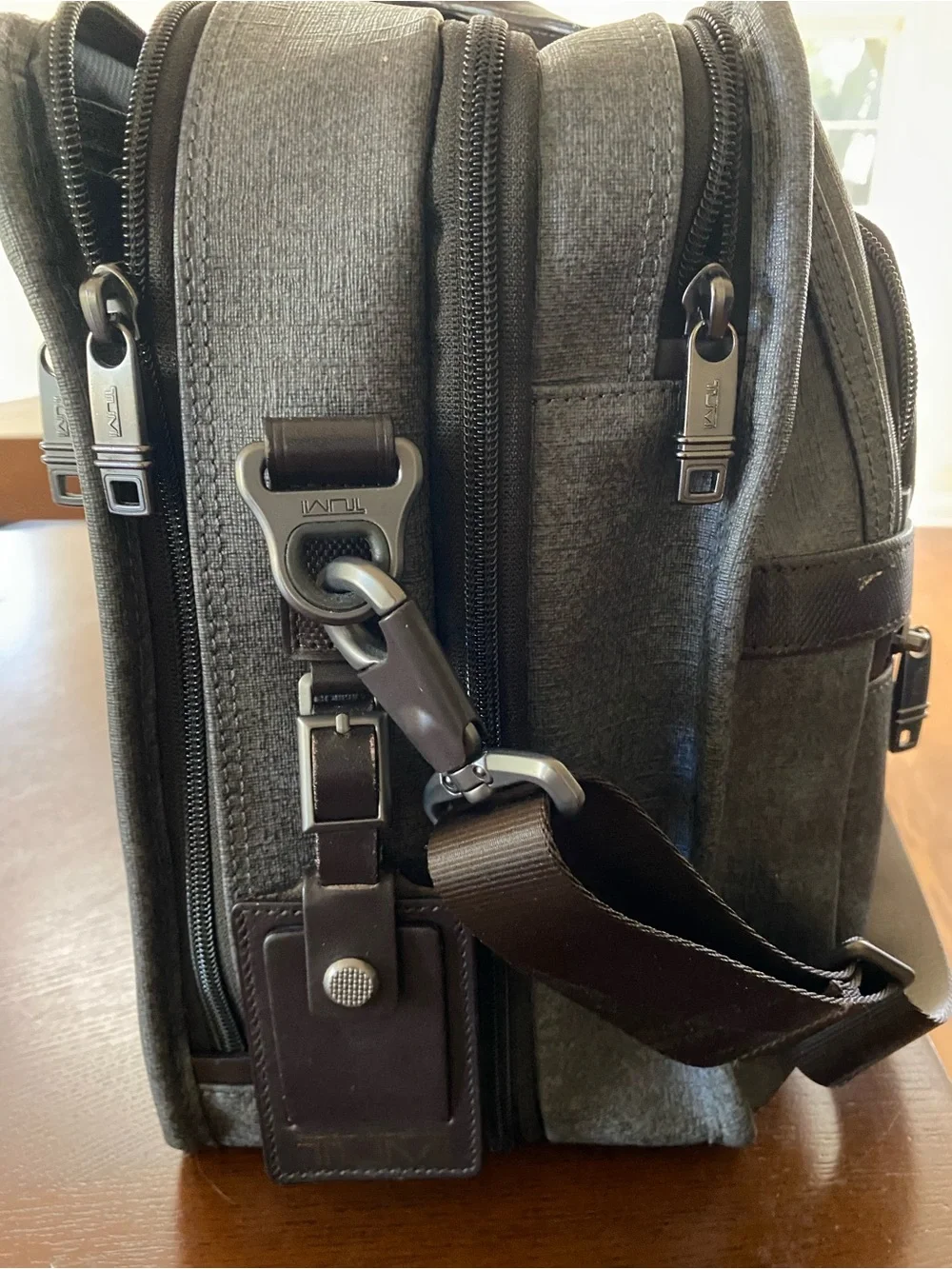 Tumi Gray Alpha X Organizer Briefcase with Black Trim
